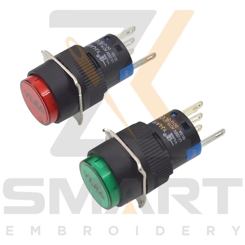 Переключатель кнопки с лампой самовозвращающейся китайской шлифовальной машинной части EDH06-YJ-LA16G EDH06-YJ-LA16R